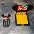 Minnie Mouse Bow 3D Printed Disney 3" x 3" Sticky Note Holder and Jumbo Paperclip
